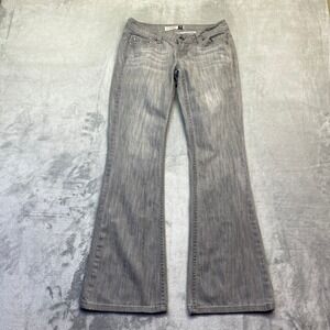 Anchor Blue Beyond 81 Womens Grey Low Rise Flare Leg Denim Jeans Size 5 Grunge